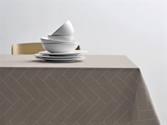 Damast-Tischdecke - 100% damastgewebte Baumwolle - Tiles Södahl - Taupe