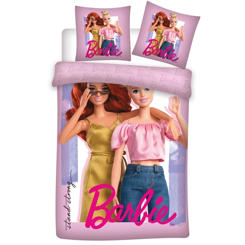 Barbie Bettwäsche 140x200 cm - Wendbares Bettwäsche-Set mit Barbie - 100% Baumwoll-Bettwäsche