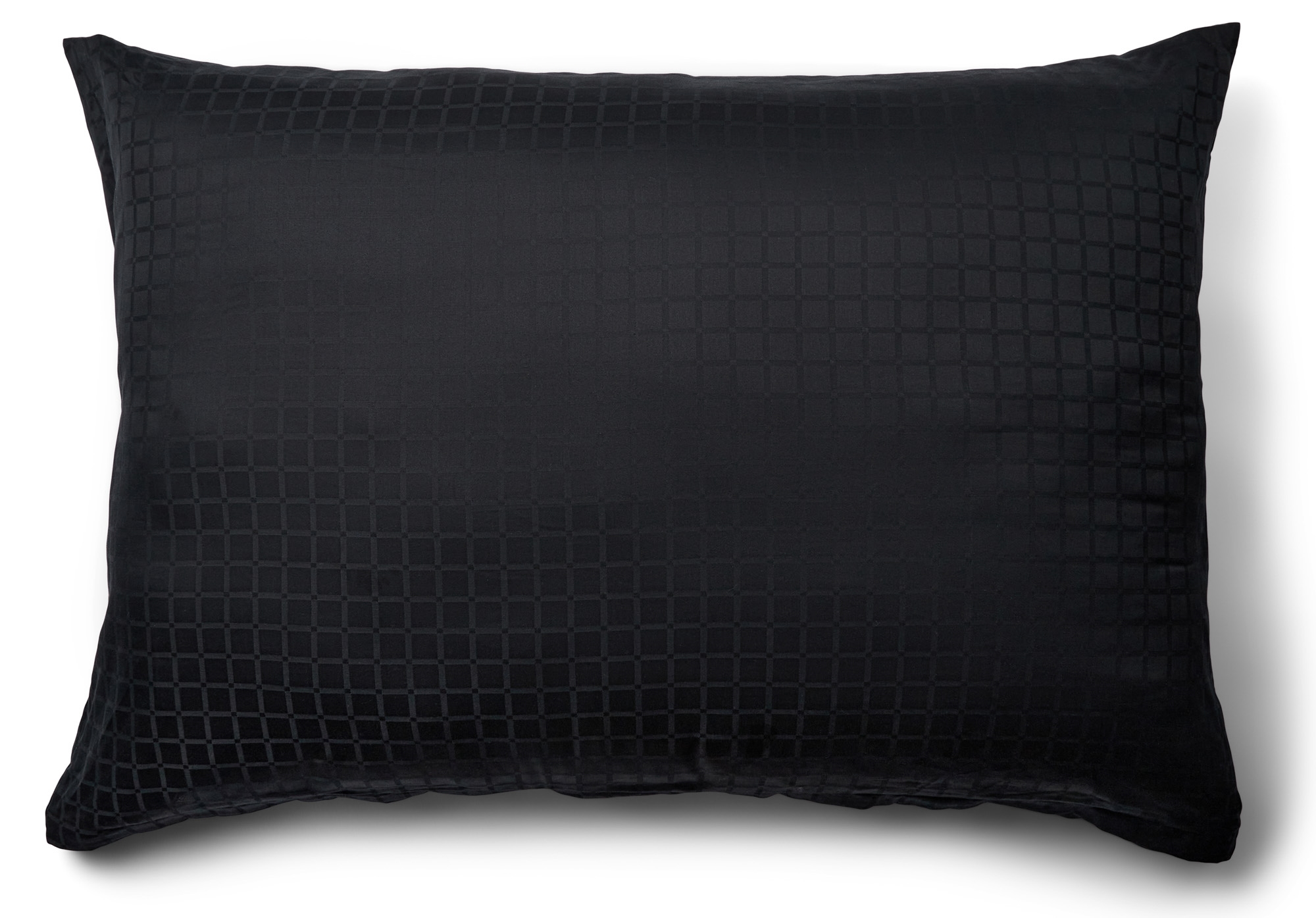 Kissenbezug 70x100 cm - 100% Baumwollsatin - Kopfteilkissen - Schwarz, jacquardgewebt