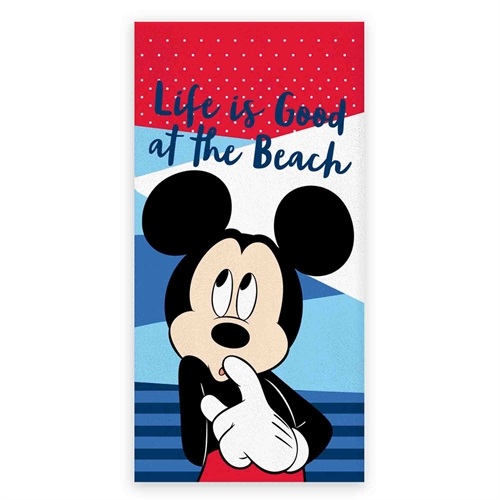 Badehandtuch - Mickey Mouse Handtuch - Life Is Good At The Beach - 70x140 cm - 100% weiche Baumwolle