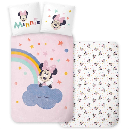 Minnie Mouse Bettwäsche 140x200 cm - Wendbares Bettwäscheset mit Minnie Mouse - 100% weiche Baumwollbettwäsche
