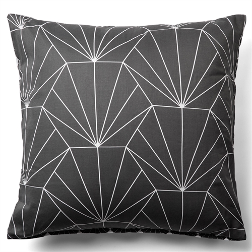 Kissenbezug 60x63 cm - Hexagon grau - 100 % Baumwollsatin