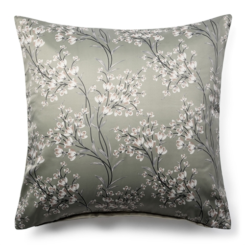 Geblümter Kissenbezug 60x63 cm - Grüner Kissenbezug im wendbaren Design - Satin Kissenbezug - IN Style