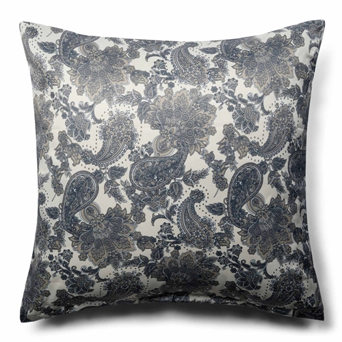 Geblümter Kissenbezug 60x63 cm - Blaues Kissenbezug im wendbaren Design - Satin Kissenbezug - IN Style