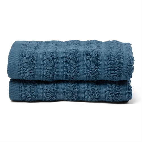 Gästehandtücher 2 Stk. aus 100% gekämmter Baumwolle - Weiche blaue Handtücher 30x50 cm von Borg Living