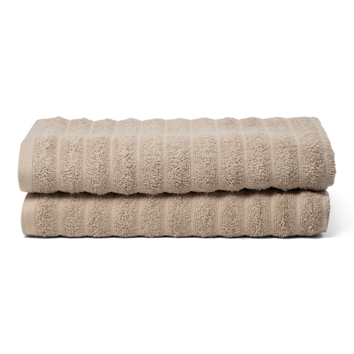 Badetücher 2 Stk. aus 100% gekämmter Baumwolle - Weiche sandfarbene Handtücher 70x140 cm von Borg Living