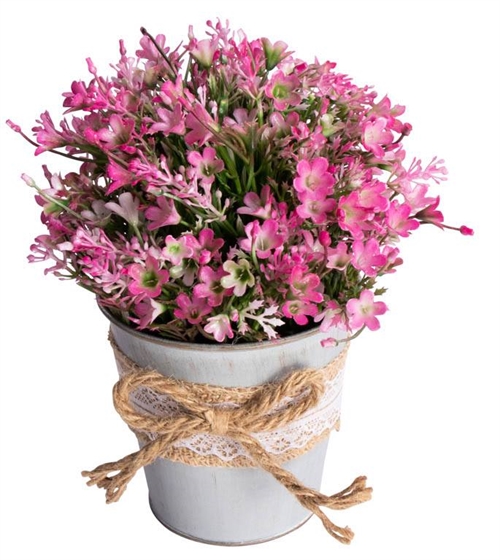 Künstliche Campanula-Blume - Höhe 21 cm - Wunderschöne rosa Blüten - Künstliche Topfpflanze