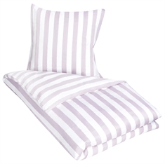 Gestreifte Bettwäsche - Weiches Baumwollsatin - Nordic Stripe - Lavendel & Weiß