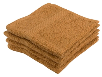Waschlappen 4er-Pack - 100% Weiche Baumwolle mit hoher Saugfähigkeit - 30x30 cm - Curryfarbene Waschlappen von der dänischen Marke By Borg