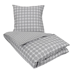 Bettwäsche - Circle Grey - Gepunktete Bettwäsche - 100% Baumwolle - Borg Living Bettgarnitur
