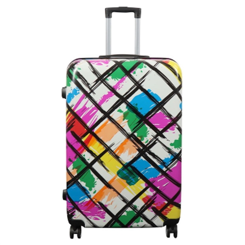 Großer Koffer - Hardcase-Koffer mit Motiv - Kreuzmuster - Exklusiver leichter Koffer