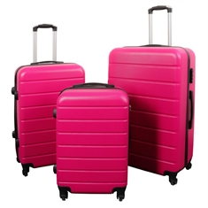 Koffer - Pink mit Streifen - Exklusiver Hardcase-Leichtgewichtskoffer