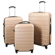 Koffer - Goldfarben mit Streifen - Exklusiver Hardcase-Leichtkoffer