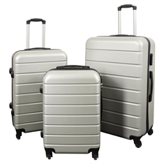 Koffer - Grau mit Streifen - Exklusiver Hardcase-Leichtkoffer