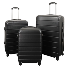 Koffer - Schwarz mit Streifen - Exklusiver Hardcase-Leichtkoffer