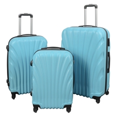Koffer - Muschel hellblau - praktischer Hardcase-Koffer