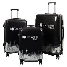 Koffer - Koffer mit Motiv - I Love The World black - Hardcase Leichtkoffer