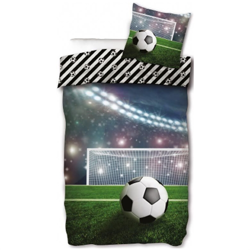 Fußball-Bettwäsche - 140x200 cm - Stadion - Wendebettbezug 2 in 1 Design - 100% Baumwoll-Bettwäsche