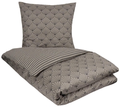 Bettwäsche - Wendbares Design aus 100% Baumwollsatin - Fan grey - Bettgarnitur von By Night