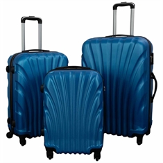 Koffer - Muscheldesign dunkelblau - praktischer Hardcase-Koffer