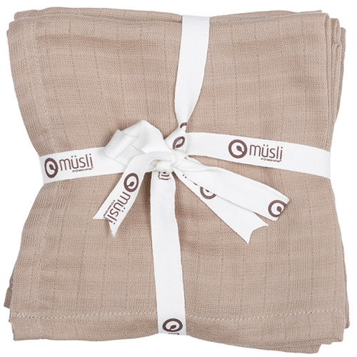 Waschlappen 5er-Pack - Gewebte Musselin-Baumwollqualität - Cashew - Müsli By Green Cotton