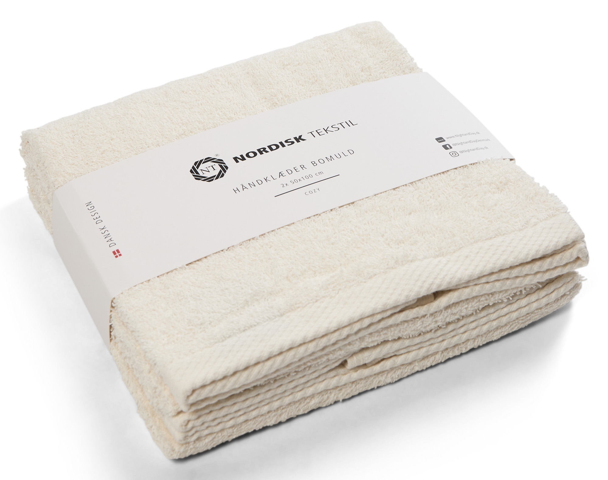 Baumwoll-Handtücher - 100% Baumwolle - 2er-Pack - Natur