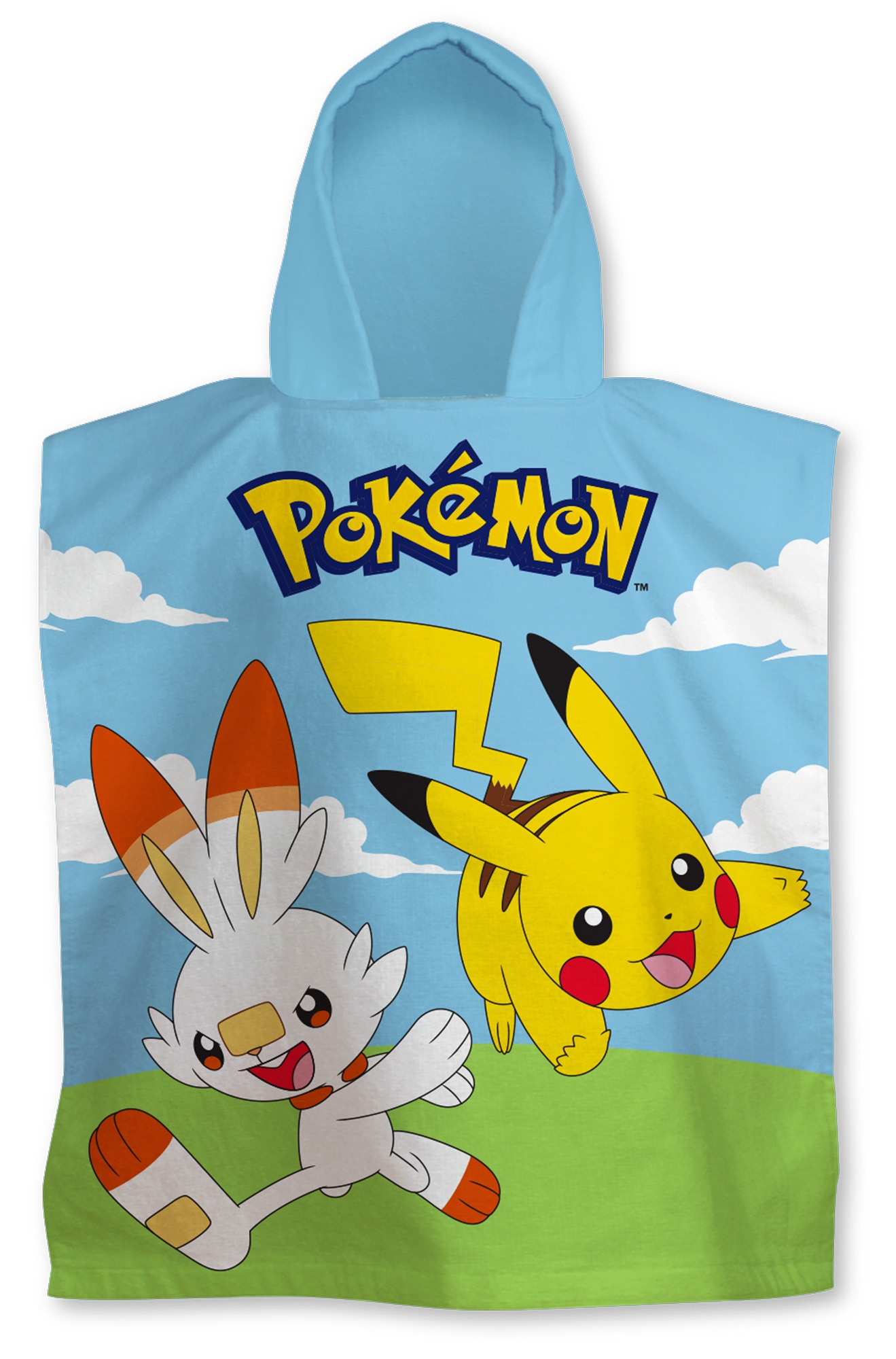 Badeponcho - Weich und kuschelig - Pokémon - Leichter und schnelltrocknender Kinderponcho für Kinder