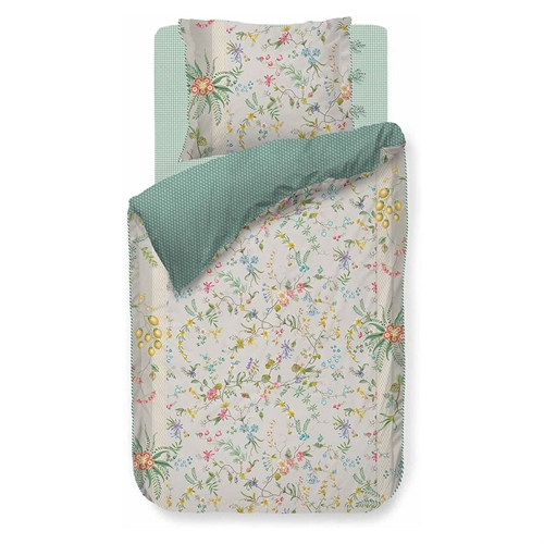 Bettwäsche mit Blumenmuster - 140x200 cm - Petites Fleurs Khaki - Bettwäsche mit doppelseitigem Design - 100% Baumwolle - Pip Studio