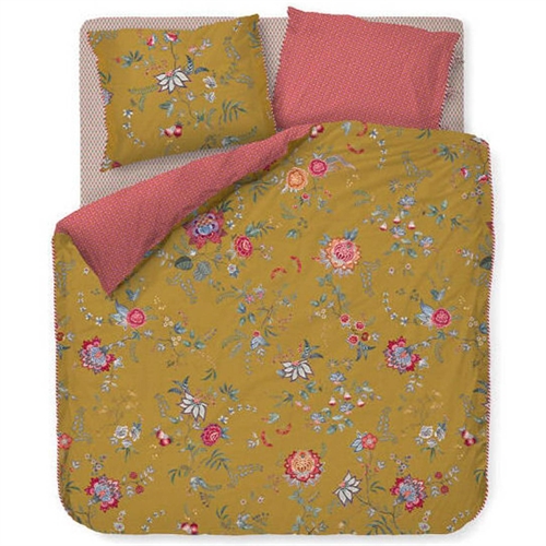 Bettwäsche mit Blumenmuster – 140x200 cm – Flower Festival Gelb – Bettwäsche mit doppelseitigem Design – 100% Baumwolle – Pip Studio
