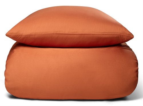Bettwäsche aus Bambus - 100 % natürlich - 140x200 cm - Orange, satinierte Bettwäsche