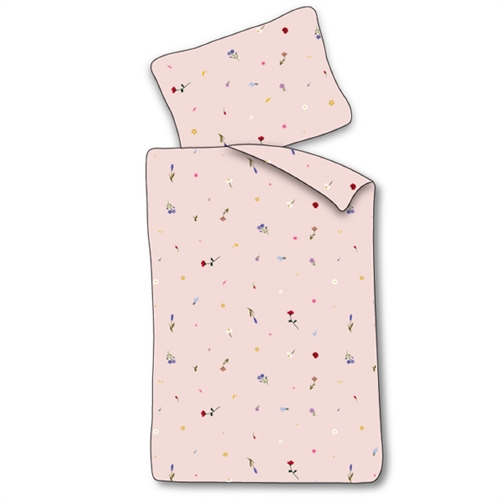Junior Bettwäsche 100x140 cm - Rosa Bettwäsche-Set mit Blumen - 100% weiche Baumwollbettwäsche