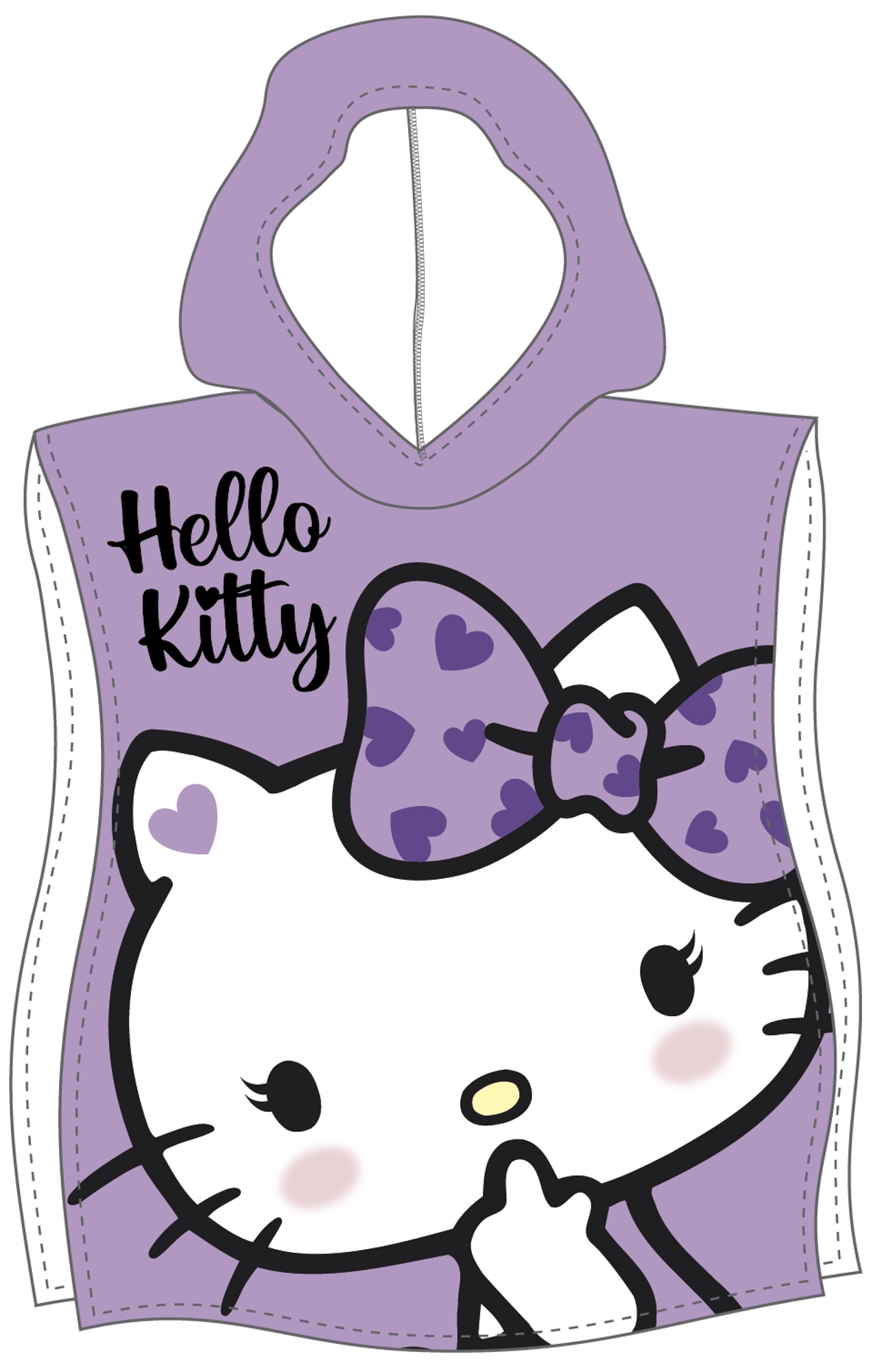 Badeponcho - Weich und kuschelig - Hello Kitty - Leichter und schnelltrocknender Kinderponcho für Kinder