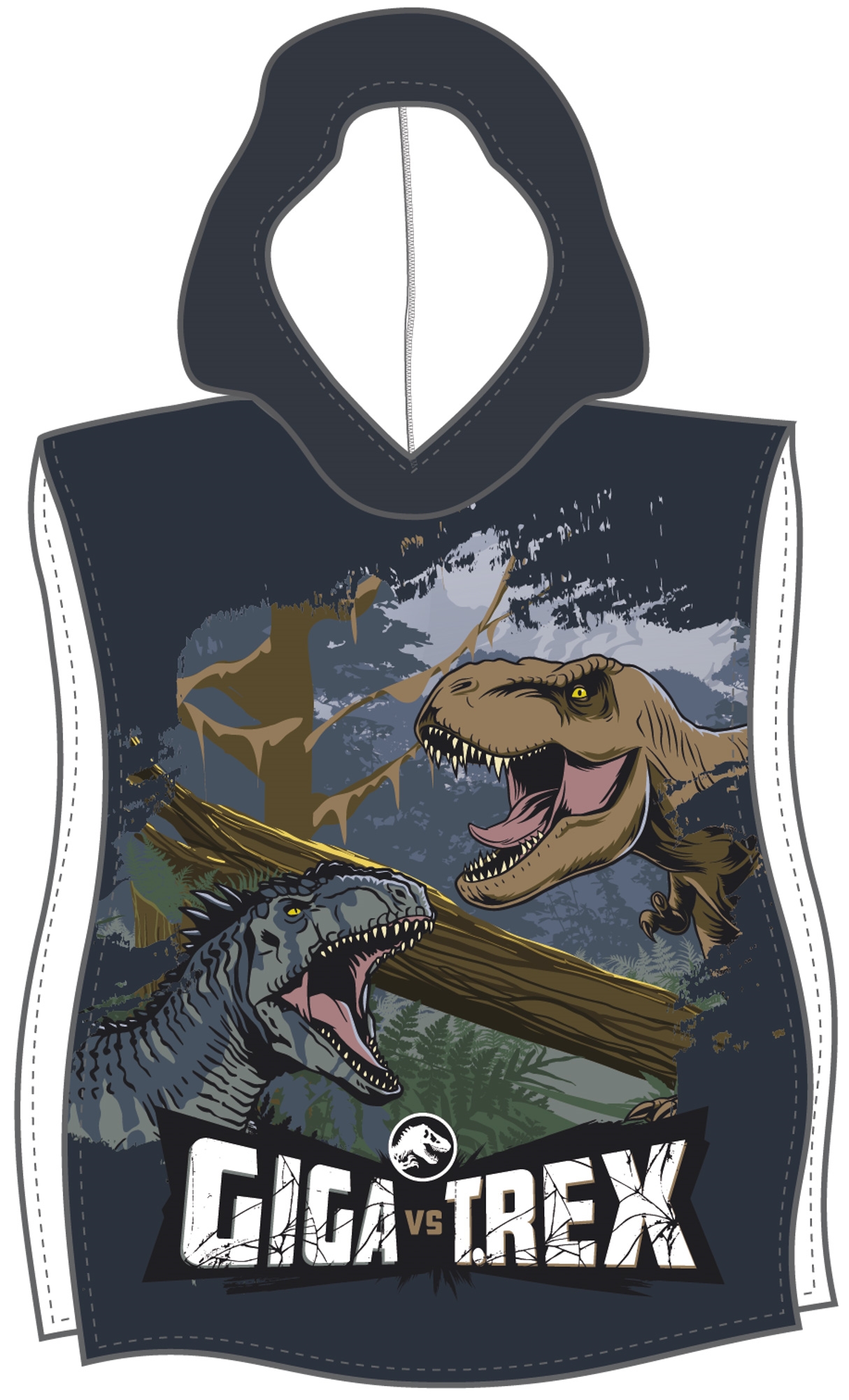 Badeponcho - Weich und kuschelig - Jurassic Park - Leichter und schnelltrocknender Kinderponcho für Kinder