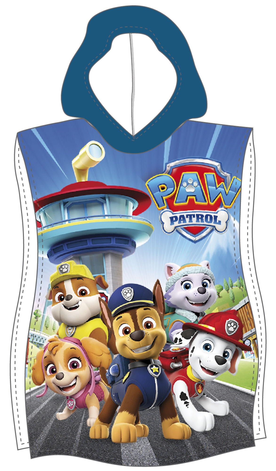 Badeponcho - Weich und kuschelig - Paw Patrol - Leichter und schnelltrocknender Kinderponcho für Kinder