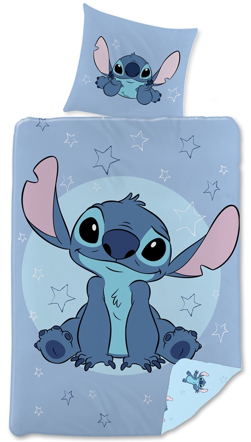 Stitch Bettwäsche - 140x200 cm - Aus Lilo und Stitch - Wendbares Design - 100% Baumwoll-Bettwäsche