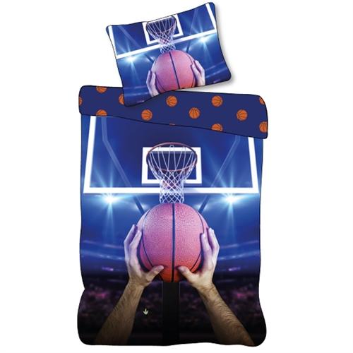 Basketball Bettwäsche 140x200 cm - Wende-Bettwäsche mit Basketball - 100% weiche Baumwollbettwäsche