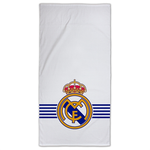 Weißes Real Madrid Handtuch - 100% weiches Baumwoll-Badehandtuch - 70x140 cm