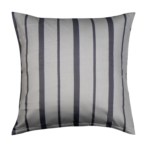 Extra weicher Kissenbezug 60x63 cm - 100% Baumwollsatin - Grau und schwarz gestreifter Kopfkissenbezug - 300 TC Kissenbezug von By Borg