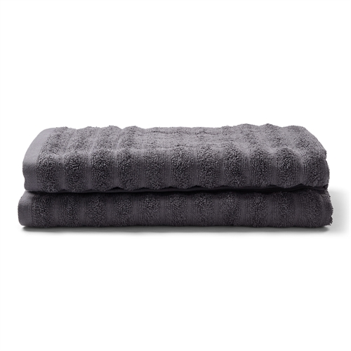 Badetücher 2 Stk. aus 100% gekämmter Baumwolle - Weiche dunkelgraue Handtücher 70x140 cm von Borg Living