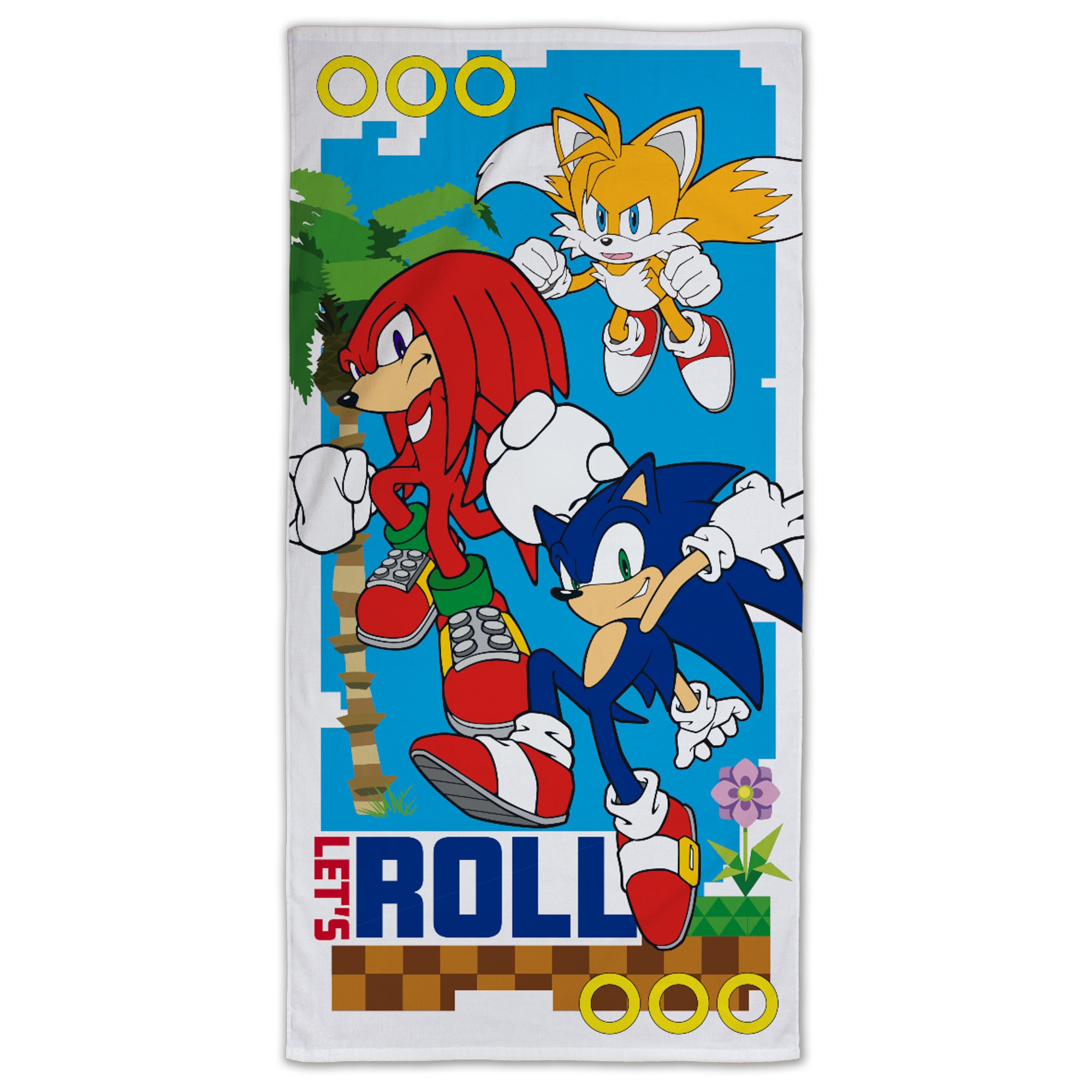 Sonic Handtuch - 70x140 cm - 100% Baumwolle - Weiches Badetuch mit Sonic The Hedgehog