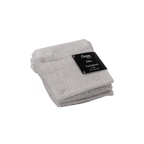 Waschlappen 4er-Pack - 100% Weiche Baumwolle mit hoher Saugfähigkeit - 30x30 cm - Hellgraue Waschlappen von der dänischen Marke By Borg