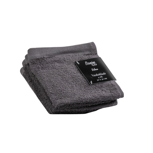 Waschlappen 4er-Pack - 100% Weiche Baumwolle mit hoher Saugfähigkeit - 30x30 cm - Dunkelgraue Waschlappen von der dänischen Marke By Borg