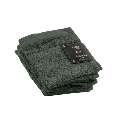 Waschlappen 4er-Pack - 100% Weiche Baumwolle mit hoher Saugfähigkeit - 30x30 cm - Dunkelgrüne Waschlappen von der dänischen Marke By Borg
