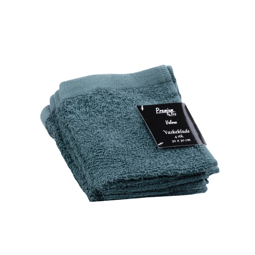 Waschlappen 4er-Pack - 100% Weiche Baumwolle mit hoher Saugfähigkeit - 30x30 cm - Dunkelblaue Waschlappen von der dänischen Marke By Borg