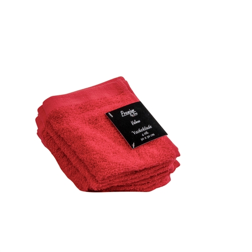 Waschlappen 4er-Pack - 100% Weiche Baumwolle mit hoher Saugfähigkeit - 30x30 cm - Rote Waschlappen von der dänischen Marke By Borg