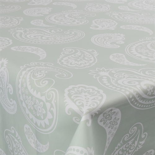 Textil Wachstuch mit Acrylbeschichtung - 30 Meter auf Rolle - Weißes Muster - 140 cm breites Textiltuch
