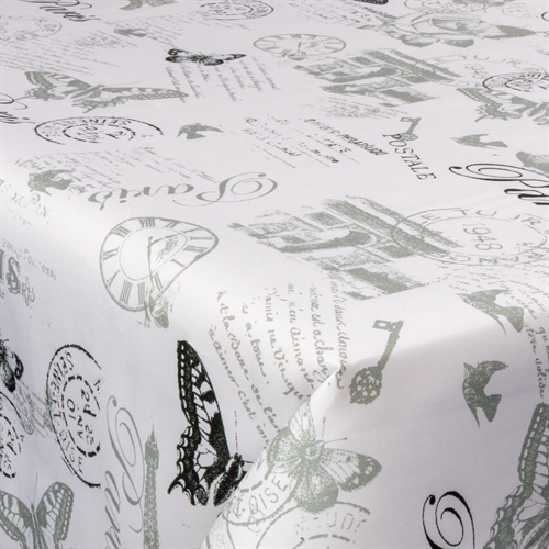 Textil Wachstuch mit Acrylbeschichtung - Paris grau - 140 cm breit - Meterware