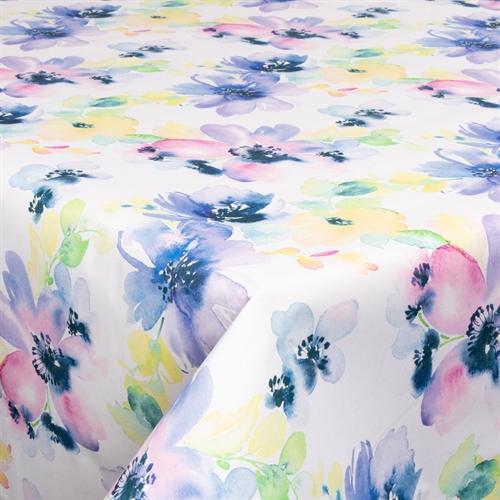 Textil Wachstuch mit Acrylbeschichtung - Flower blue - 140 cm breit - Meterware