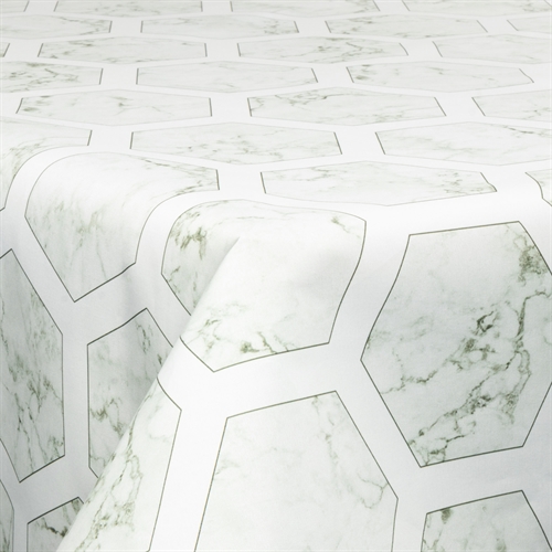 Textil Wachstuch mit Acrylbeschichtung - 30 Meter auf Rolle - Marmor Bienenstock grau - 140 cm breites Textiltuch
