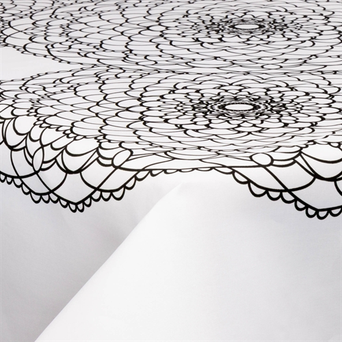 Textil Wachstuch mit Acrylbeschichtung - Big flower black - 140 cm breit - Meterware